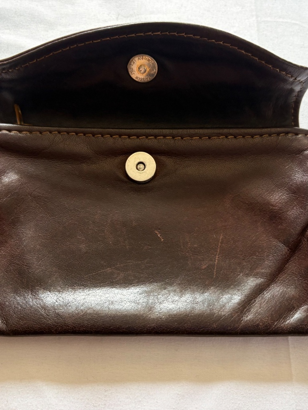 Vintage Towanny Genuine Brown Leather Wallet Pouch Trifold With Coin Pocket - Picture 3 of 13